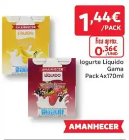 Amanhecer logurte Líquido Gama promoção