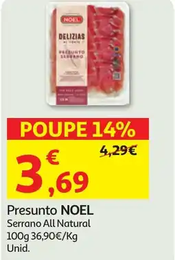 Minipreço Presunto NOEL Serrano All Natural promoção
