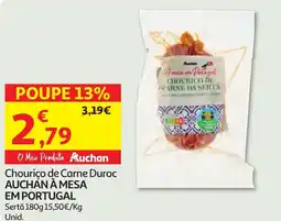 Minipreço Chouriço de Carne Duroc AUCHAN À MESA EM PORTUGAL Sertã promoção