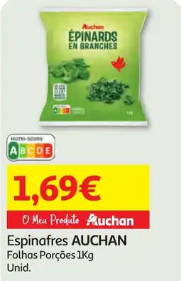 Minipreço Espinafres AUCHAN Folhas Porções promoção