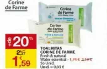 Toalhas umedecidas corine de farme