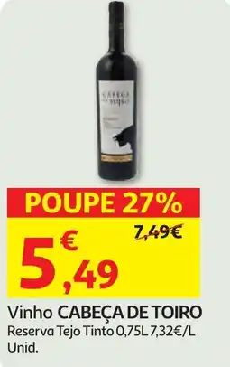 Minipreço Vinho CABEÇA DE TOIRO promoção