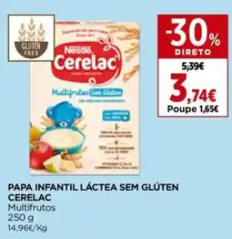 El Corte Inglés Papa infantil láctea sem glúten cerelac promoção