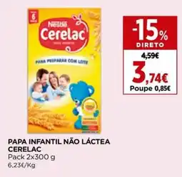 El Corte Inglés Papa infantil não láctea cerelac promoção