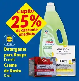 Lidl Detergente para Roupa Formil Creme de Rosto Cien promoção