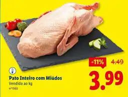 Lidl Pato Inteiro com Miúdos promoção
