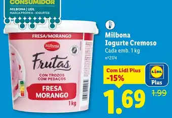 Lidl Milbona Iogurte Cremoso promoção