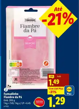 Lidl Fumadinho Fiambre da Pá promoção
