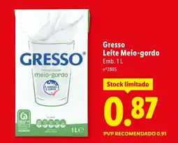 Lidl Gresso Leite Meio-gordo promoção