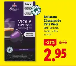 Lidl Bellarom Cápsulas de Café Viola promoção