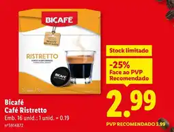 Lidl Bicafé Café Ristretto promoção