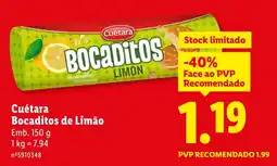 Lidl Cuétara Bocaditos de Limão promoção