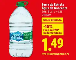 Lidl Serra da Estrela Água de Nascente promoção