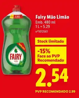 Lidl Fairy Mão Limão promoção