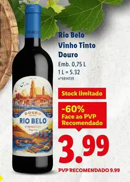 Lidl Rio Belo Vinho Tinto Douro promoção