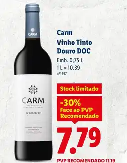 Lidl Carm Vinho Tinto Douro DOC promoção