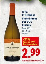 Lidl Foral D. Henrique Vinho Branco Dão DOC Reserva promoção