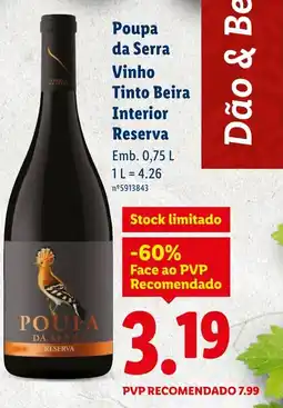 Lidl Poupa da Serra Vinho Tinto Beira Interior Reserva promoção