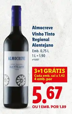 Lidl Almocreve Vinho Tinto Regional Alentejano promoção