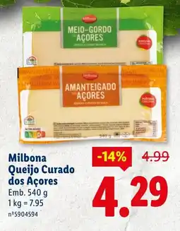 Lidl Milbona Queijo Curado dos Açores promoção