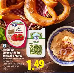 Lidl Alpenfest Especialidades de Queijo Fresco promoção
