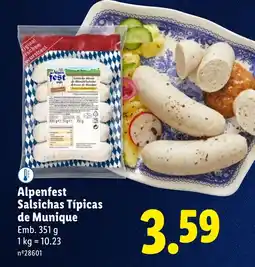 Lidl Alpenfest Salsichas Típicas de Munique promoção