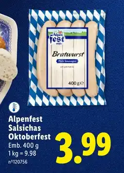 Lidl Alpenfest Salsichas Oktoberfest promoção