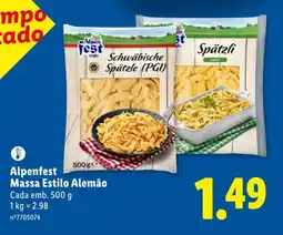 Lidl Alpenfest Massa Estilo Alemão promoção
