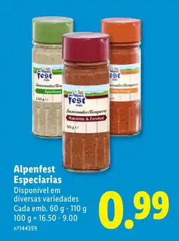 Lidl Alpenfest Especiarias promoção