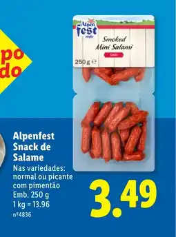 Lidl Alpenfest Snack de Salame promoção