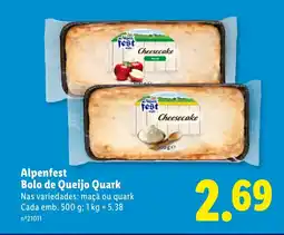 Lidl Alpenfest Bolo de Queijo Quark promoção