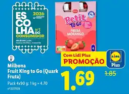 Lidl Milbona Fruit King to Go (Quark Fruta) promoção