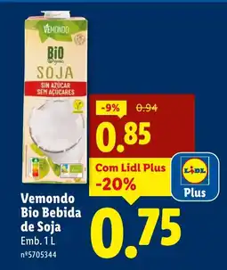 Lidl Vemondo Bio Bebida de Soja promoção