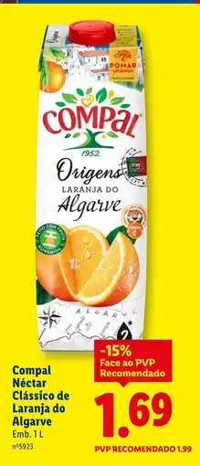Lidl Compal Néctar Clássico de Laranja do Algarve promoção
