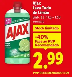 Lidl Ajax Lava Tudo de Limão promoção