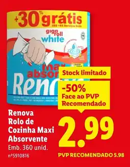 Lidl Renova Rolo de Cozinha Maxi Absorvente promoção