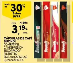 Continente Cápsulas de café buondi promoção