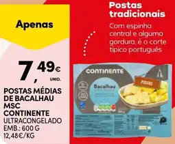 Continente Postas médias de bacalhau msc continente promoção