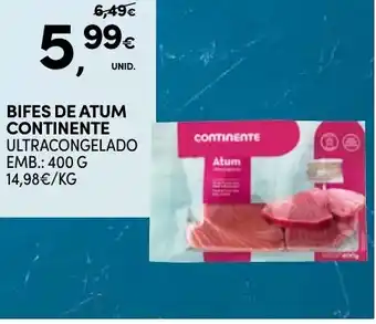 Continente Bifes de atum continente promoção