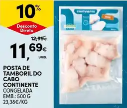 Continente Posta de tamboril do cabo continente congelada promoção