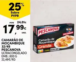 Continente Camarão de moçambique 32/48 pescanova ultracongelado promoção