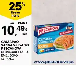 Continente Camarão vannamei 24/40 pescanova promoção