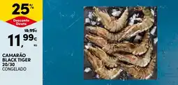 Continente Camarão black tiger 20/30 congelado promoção