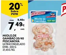 Continente Miolo de gambao 20/40 pescanova promoção
