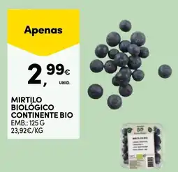 Continente Mirtilo biológico continente bio promoção