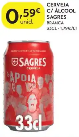 Spar Cerveja c/ alcool sagres branca promoção