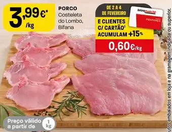 Porco costeleta do lombo, bifana