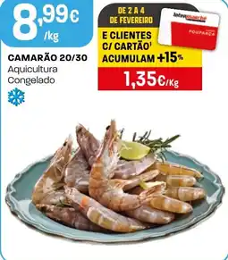 Intermarché Camarão 20/30 aquicultura congelado promoção