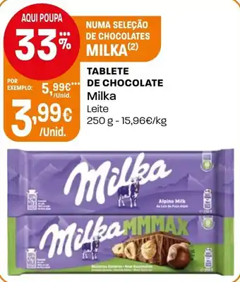 Intermarché Tablete de chocolate Milka promoção