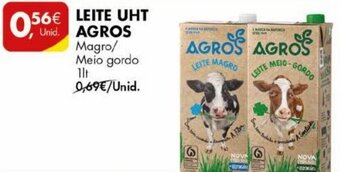 Pingo Doce Leite UHT Agros 1lt promoção